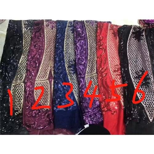 New fashion design sequins african tulle mesh lace with sequins JRB-121198 fashion embroidery lace fabric for party