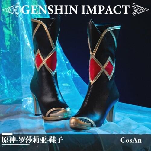 Game Genshin Impact Rosaria Shoes Cosplay The High Quality Universal Fashion Battle High Heels Unisex Role Play Used 35-39 Size