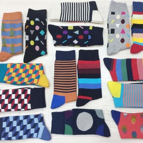 Peonfly Large Edition Creative Version Pure Fashion Joker Man Cotton Happy Funny Socks Colorful Men