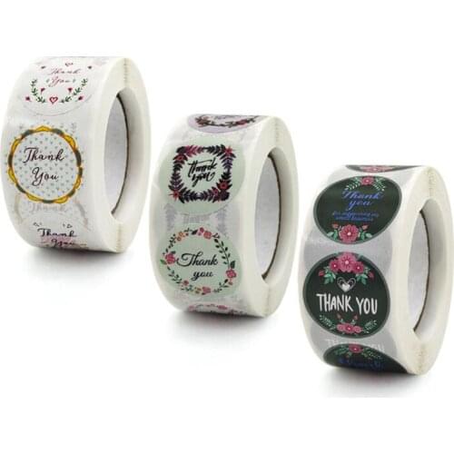 Spring Flowers Adhesive Labels Thank You Stickers Seal Thank You for Your Order Scrapbook Stationery Supply for Kids 100PCS