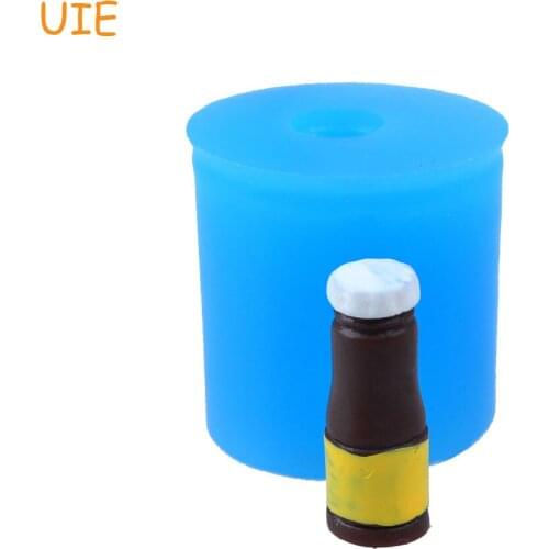 PYL614U 9.6mm 3D Bottle Silicone Push Mold - for Cake Topper Fondant, Dollhouse, Chocolate, Resin Clay, Cookie Biscuit Food Safe