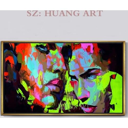 Hand-painted Mediterranean Italian town house with flowers and water oil painting on the wall paintings by famous artists lobby