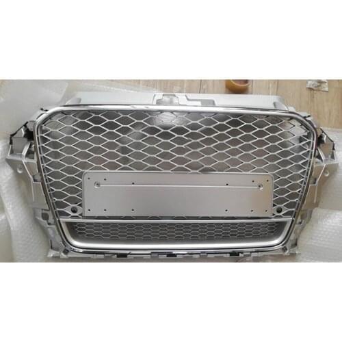 Honeycomb Grill Mesh Silver for Audi A3/S3 8V 2014 2015 2016 RS3 Quattro Style Hex Mesh Front Bumper Hood Grille