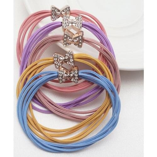 10Pcs New Girls Elastic Hair Rubber Bands 4 in 1 Hair Scrunchies Children Hair Holder/Gum/Tie Hair Accessories Birthday Gift