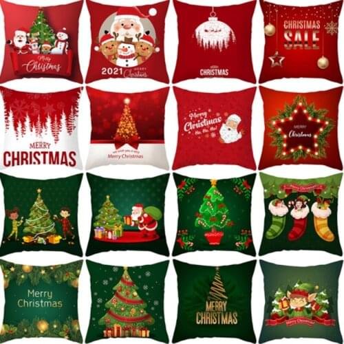 Christmas Pillowcase Peach Skin Sofa Cushion Cover (pillow Core Not Included) Christmas Gift Hot Sale New