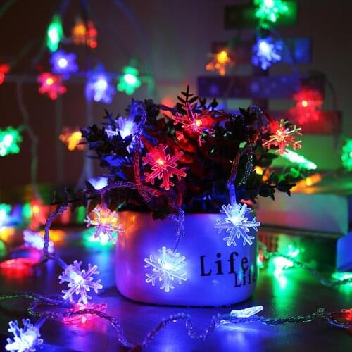 Christmas Led Light Christmas Snow Shape String Lights Snow Lights Christmas Tree Decorations For Christmas Chain Lights