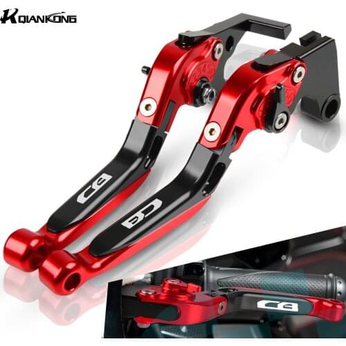 With CB LOGO Motorcycle Brake Levers CNC Adjustable Brake Clutch Lever Handlebar For Honda CB 400 599 600F 919 cb900f hornet