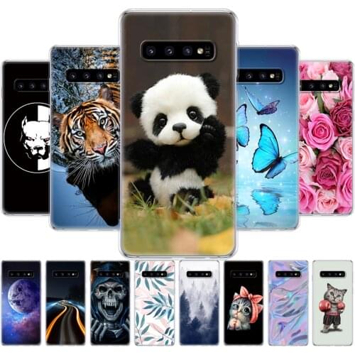 For Samsung Galaxy S10 Case S10Plus S10 E Cover Silicon TPU Phone Case For Samsung S10 Plus G975F S 10 SM-G973F S10e Panda cat