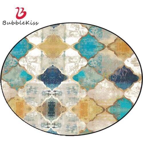 Bubble Kiss Modern Abstract Design Round Carpet Simple Geometric Pattern Living Room Decorative Rugs Thicken Kids Play Floor Mat