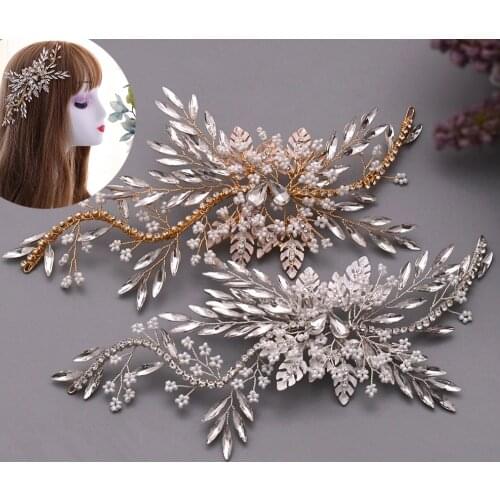 TOPQUEEN HP277 Gorgeous Bridal Hair Accessories Gold Silver Bridal Headband Rhinestone Bridal Headband Crystal Bridal Headpieces