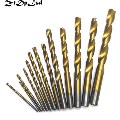 ZtDpLsd 13Pcs 2-12mm Hss Titanium Twist Drill Bits Metric Micro Mini Drills Bits Wood Metal Drilling Woodwork Metalworking
