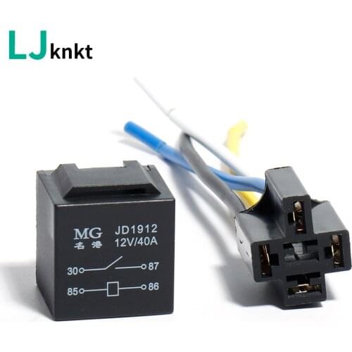 Waterproof car relay 12V 40A JD1912 integrated wired with socket universal 1NO NC