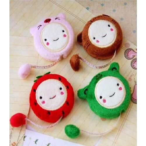 3pcs/lot Super Q Cartoon 150cm 60 Inch Plush Retractable Tape Measure Ruler Sewing Tool