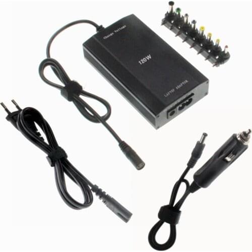 Output Laptop Charger with 8 Adapter Tips for Home and Car 12/15/16/18/19/20/22/24V Car Charger for Laptop AC&DC Input 19V