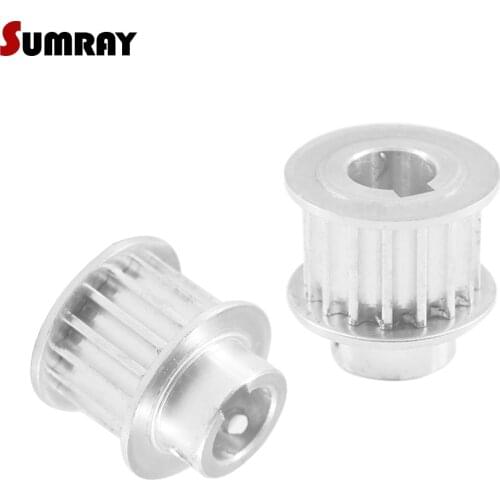 SUMRAY 5M 16T Keyway Timing Pulley 8/10/12/12.7mm bore keyway diameter 3/4/5mm 16/21mm width Gear Belt Pulley for CNC Machine
