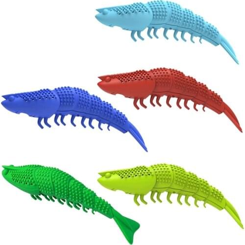 Cat Toothbrush Catnip Toy Crayfish-Shaped Dental Cleaning Teeth Rubber Crayfish Shape Safe Soft for Kitten Durable