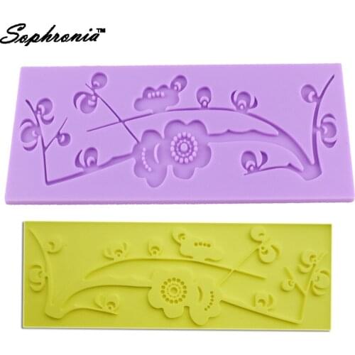 10PCS/set Silicone Lace Mold Plum Flower Cake Mould Cake Decorating Fondant Impression Flower Sugarcraft Cake Mold