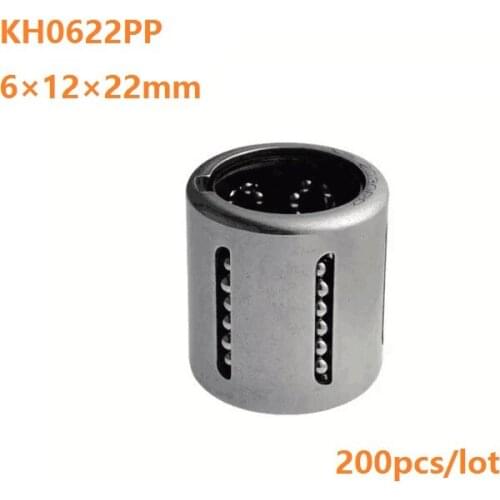 200pcs/lot KH0622PP Ball Linear Motion Bearing mini Linear Ball Bearings Pressing Linear Bushing CNC Router 6*12*22mm