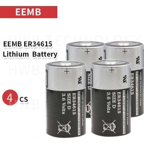 4Pcs/LOT EEMB ER34615 3.6V 19000mAh D type lithium battery Intelligent water meter instrument battery + Free Shipping