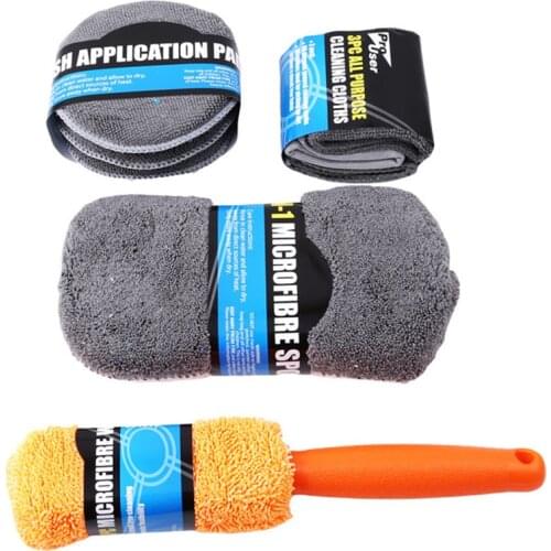 5 pcs/set Microfiber Car Cleaning Applicators Car Washing Sponge Automobile Cleaning Cloths Car Wax Polishing Pad Car Detailling