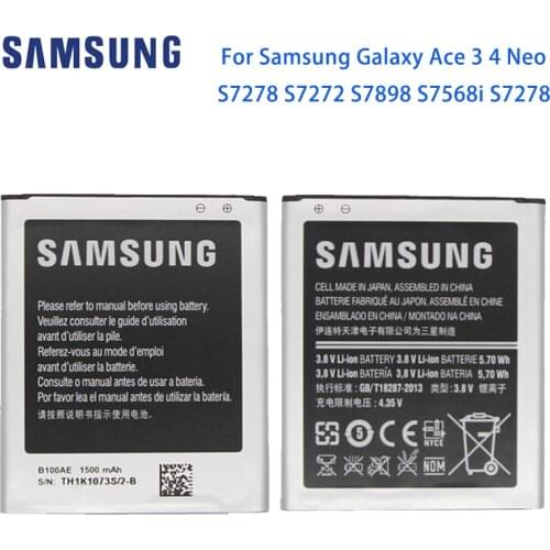 Samsung Galaxy Ace 3 4 Neo Phone Battery B100AE For Galaxy Ace 3 4 Neo S7278 S7272 S7898 S7568i S7278 i679 i699i S7270 S7262