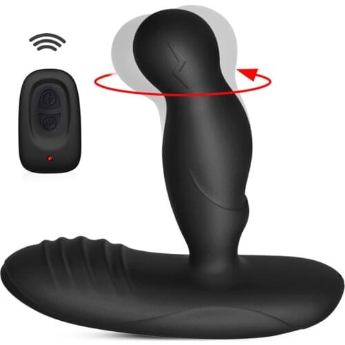 360° Rotating Anal Butt Plug Vibrator Silicone Male Prostate Massager Heating G-Spot Stimulate Anus Vibrating Sex Toy for Men