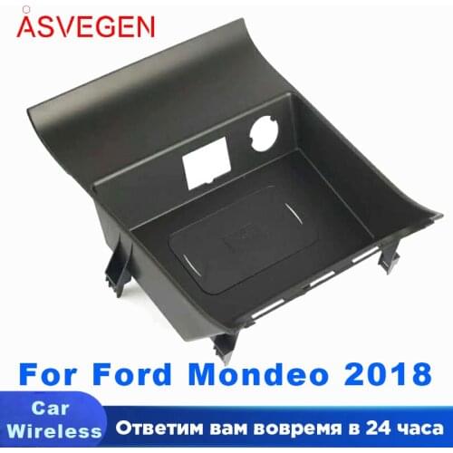 Car Phone Wireless Charger For Ford Mondeo 2018 Fast Charging Case Plate Central Console Storage Box Accessories