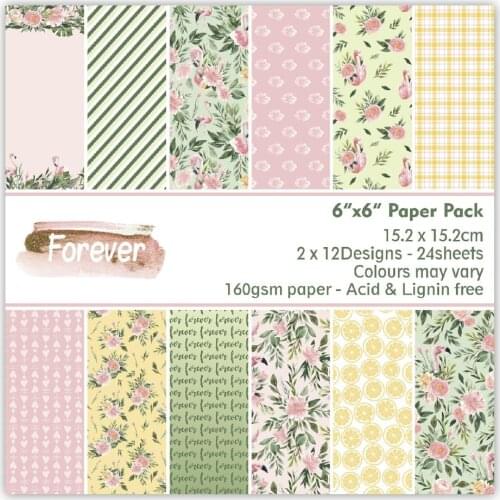 DIY Forever style Scrapbooking paper pack of 24 sheets handmade craft paper craft Background pad 122