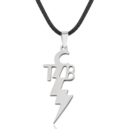 Stainless Steel Hollow TCB Pendant Lightning Necklace Memorial Elvis Presley Jewelry Enamel Quality Titanium Steel Gold For Fans