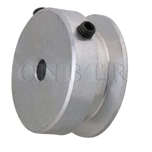 CNBTR Silver Aluminum Single Groove Fixed Bore Pulley 30x15x5MM for 6MM Belt