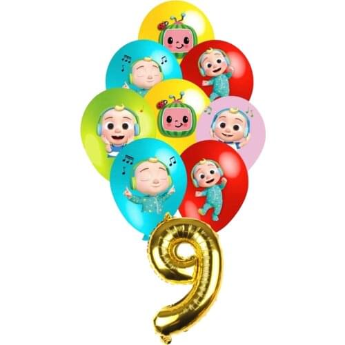 Cocomelon Happy Birthday kidsroom Decoration Party Supplies Cartoon foil balloon Latex Balloons Kids Balloon Party Decor