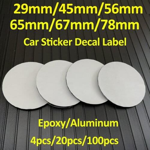 For Epoxy/Aluminum Car Decoration 29mm 45mm 56mm 65mm 67mm 78mm Car Wheel Cap Sticker Steering Label Decal Badge Covers
