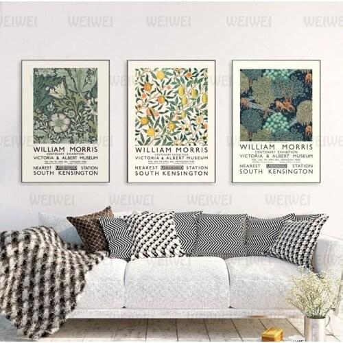 William Morris Canvas Print The Victoria and Albert Museum Exhibition Poster London Underground Art Nouveau Painting Wall Decor