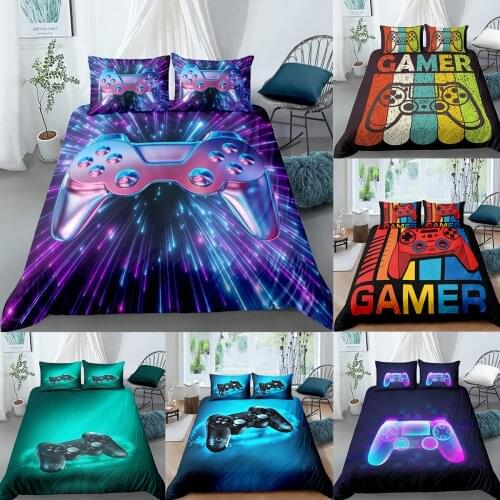 Game Handle Bedding Set Cool Unisex Adults Teens Duvet Cover With Pillowcase Queen King Bedding Cartoons Kids Boys Bed Cover Set