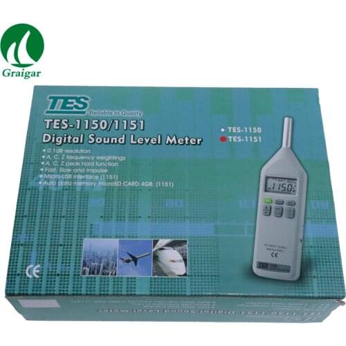 Micro-USB Sound Level Meter 30 to 130 dB TES-1151 DC/AC Noise Level Tester