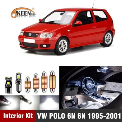7Pcs For Volkswagen VW POLO 6N 6N2 1995-2001 Led Interior Light Bulb Kit Canbus Map Dome License Plate Light Car Accessories