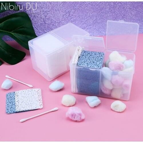 Nail Double Grids Storage Box Portable Case Cotton Swab Remover Wipes Clean Pad Organizer Holder Container Nails Art Tools