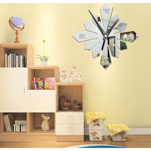 Creative mirror wall clock living room bedroom childrens room school store background wall decoration wall clock
