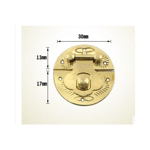 3cm brass buckle round box jewelry box mini Chinese antique Ming and Qing furniture hardware accessories