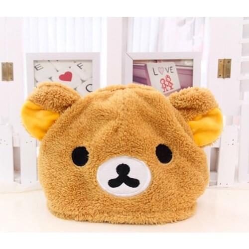 Rilakkuma cute Anime Plush toys bear Panda hat Headwear Keep warm soft Small animals Gift for girlfriend birthday present