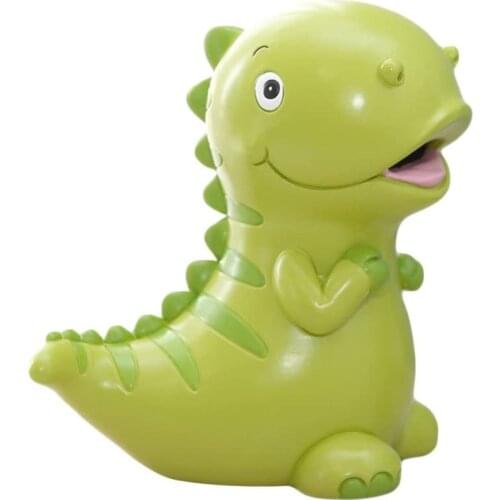 Lovely Green Dinosaur Shaped Large Size Resin Piggy Bank Coin Bank Money Bank Best Christmas Birthday Gifts for Kids