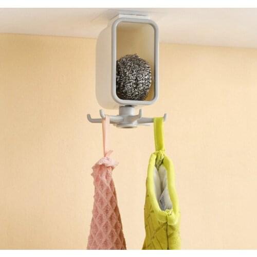 Multi-Function Storage Box Kitchen Tablecloth Big Spoon Hooks 360 Degree Six-Claw Hanger Holder Home Kitchen Tools