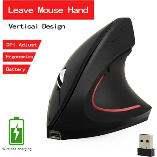 2.4G Wireless Mouse Vertical Mouse Rechargeable Office Mice Ergonomic Optical 800/1200/1600 DPI 6 Buttons Mause for Windows IOS