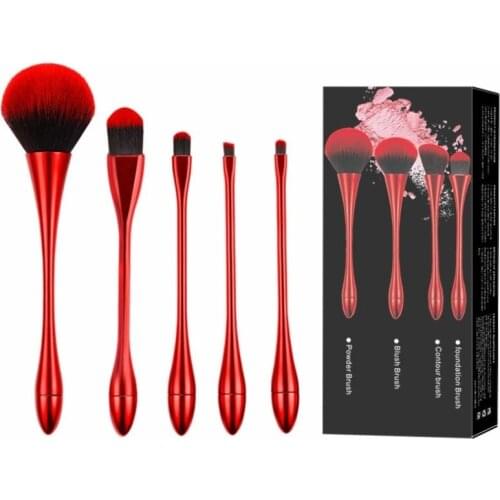 New 5 Pcs Makeup Brushes Set Foundation Powder Blush Eyeshadow Brush Concealer Brush Lip Eye Makeup Cosmetics Brush Beauty Tools