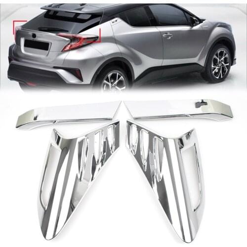 For Toyota C-HR CHR 2016 2017 2018 4PCS ABS Plastic Chrome Auto Car Rear Tail light Cover Trim Decoration Protector
