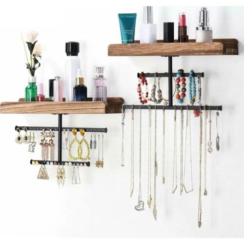 Wall-mounted Jewelry Storage Box Necklace Necklace Bracelet Earring Ring Wooden Storage Rack Rack Decoration Organizer