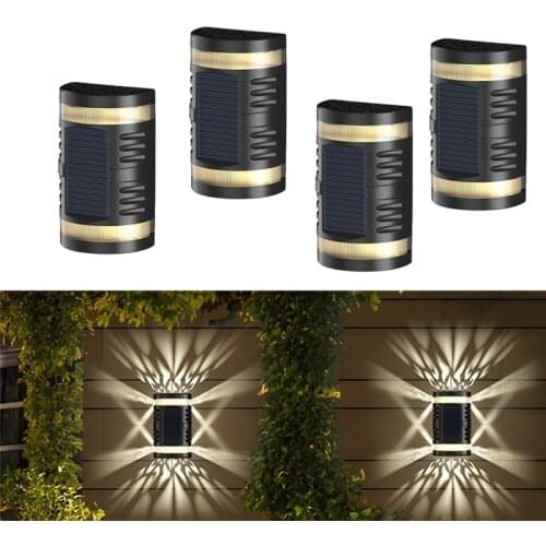 Solar Wall Light Waterproof Solar LED Outdoor Wall Lighting Intelligent Light Control Garden Corridor Steps Decorative Lighting
