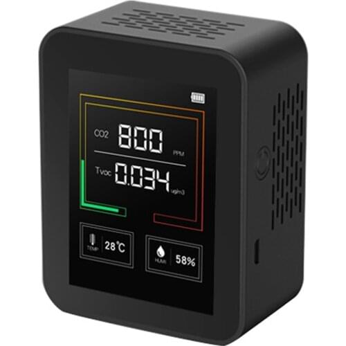 CO2 Detector Household Air Quality Detector Multifunctional C02 Temperature Humidity Tester LCD Display with Backlight