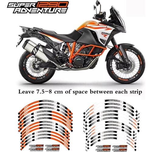 New high quality 12 Pcs Fit Motorcycle Wheel Sticker stripe Reflective Rim For 2017 KTM 1290 SUPER ADV RST