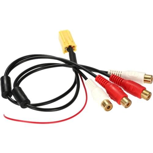 New Mini audio cable adapter Audio Converter 6 Pin ISO Aux Line Out 4 Chinch Kabel 4 RCA Plug for VW Seat for Skoda for Audi